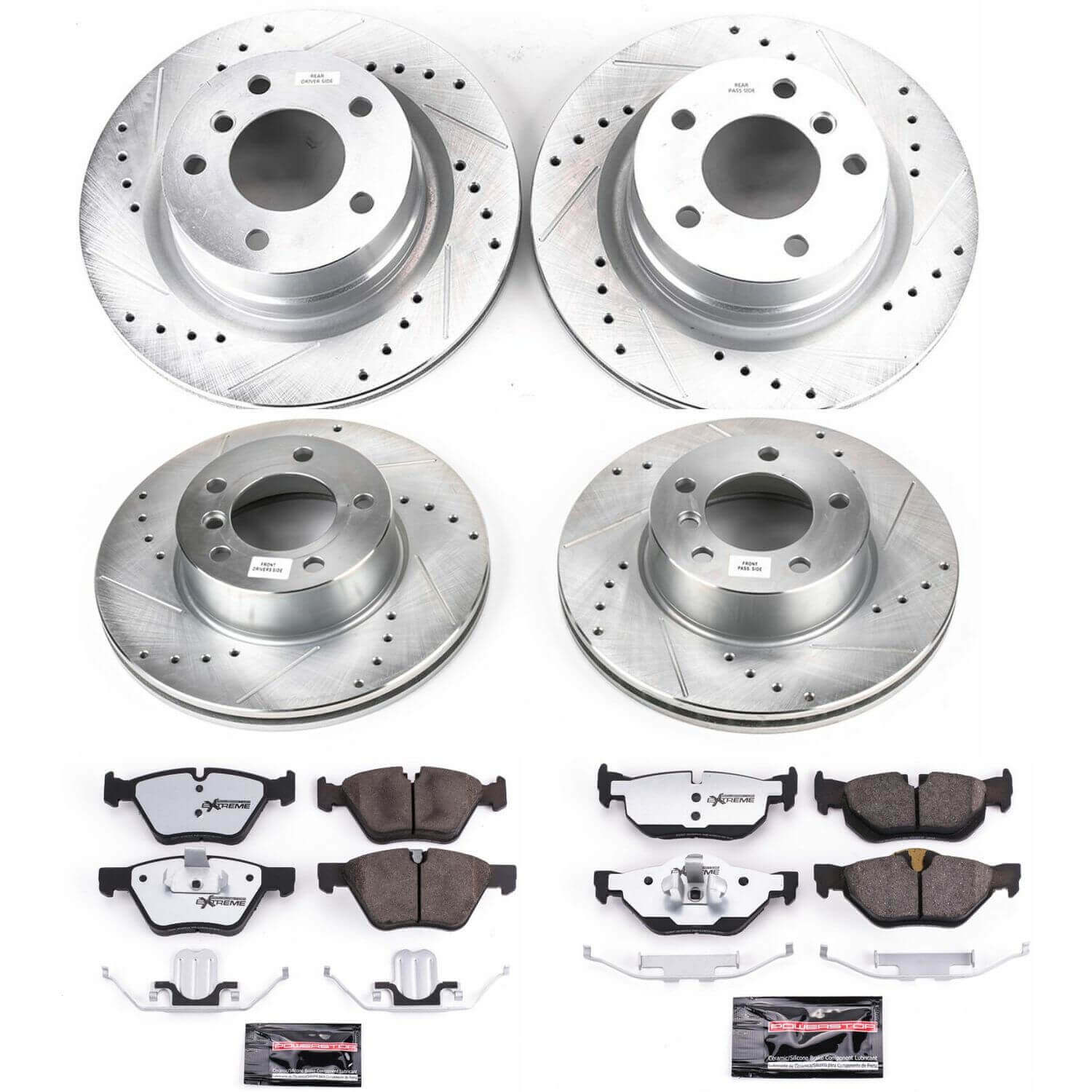 Power Stop K6347-26 Z26 Street Warrior 1-Click Front And Rear Brake Kit for 2010-2013 BMW 128I product image