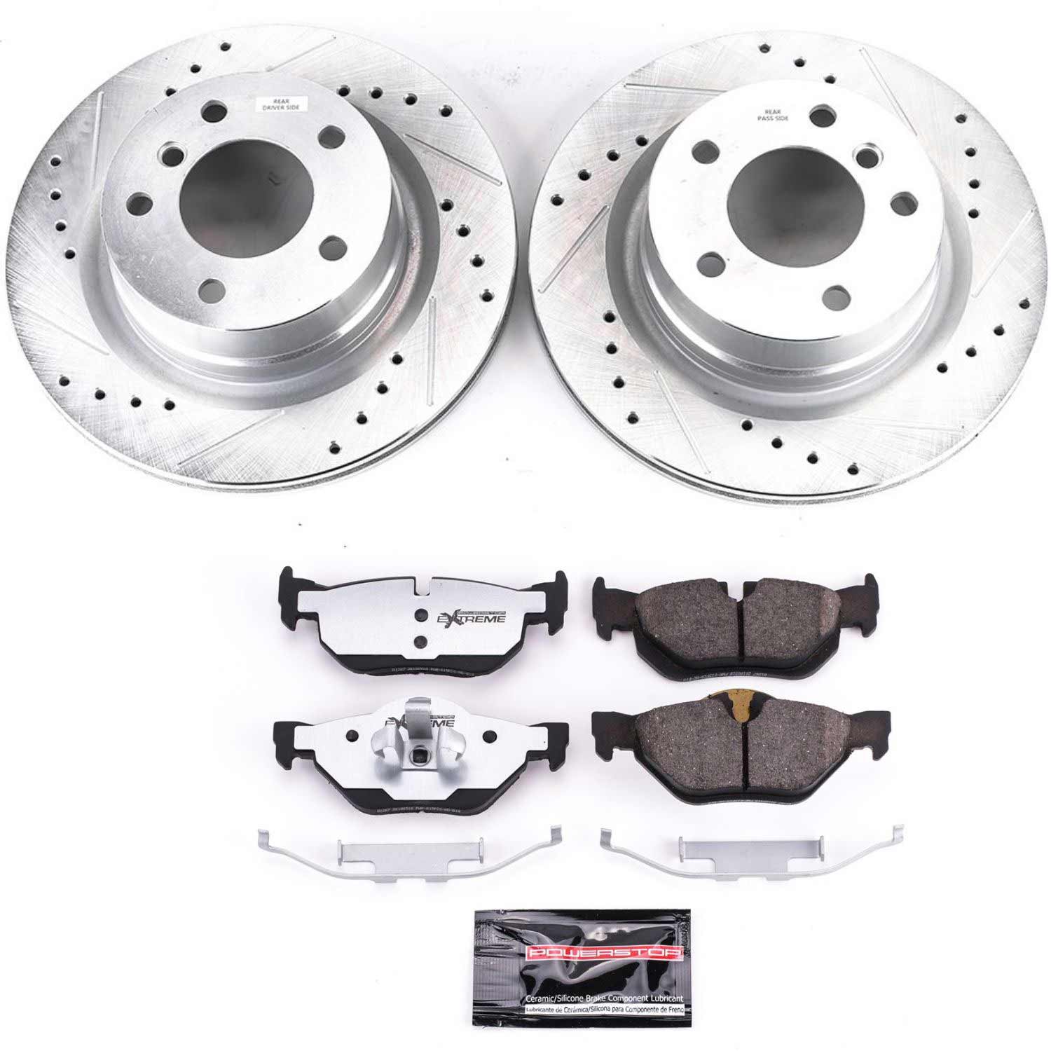 Power Stop K6348-26 Z26 Street Warrior 1-Click Rear Brake Kit for 2010-2013 BMW 128I product image