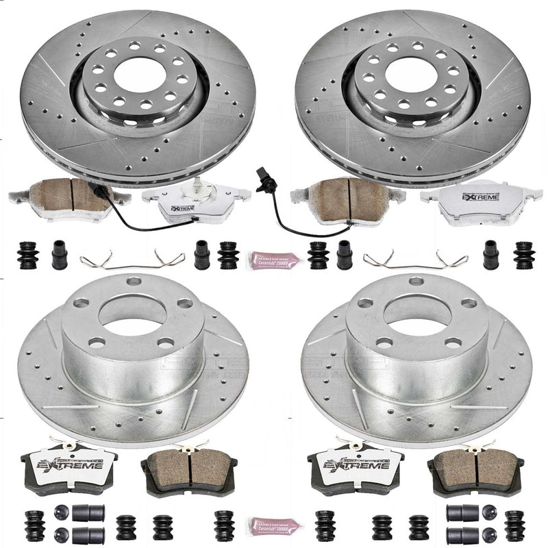 Power Stop K637-26 Z26 Extreme Street Warrior 1-Click Brake Kit (Front And Rear) for 1998-2004 Audi A6 product image