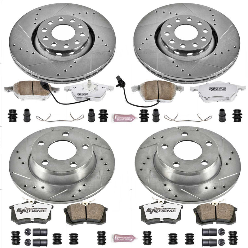Power Stop K639-26 Z26 Extreme Street Warrior 1-Click Brake Kit (Front And Rear) for 1998-2004 Audi A6 product image
