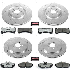 Power Stop K6401-26 Z26 Extreme Street Warrior 1-Click Brake Kit (Front And Rear) for 2013-2014 Ford Mustang Shelby GT500 product image
