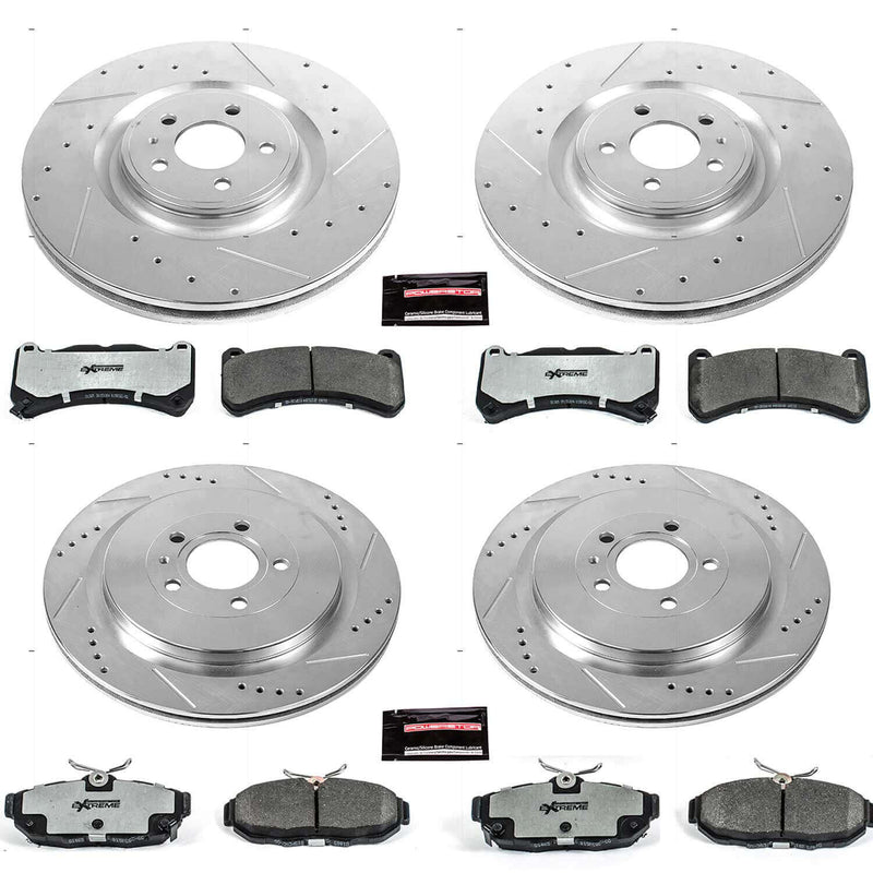 Power Stop K6401-26 Z26 Extreme Street Warrior 1-Click Brake Kit (Front And Rear) for 2013-2014 Ford Mustang Shelby GT500 product image