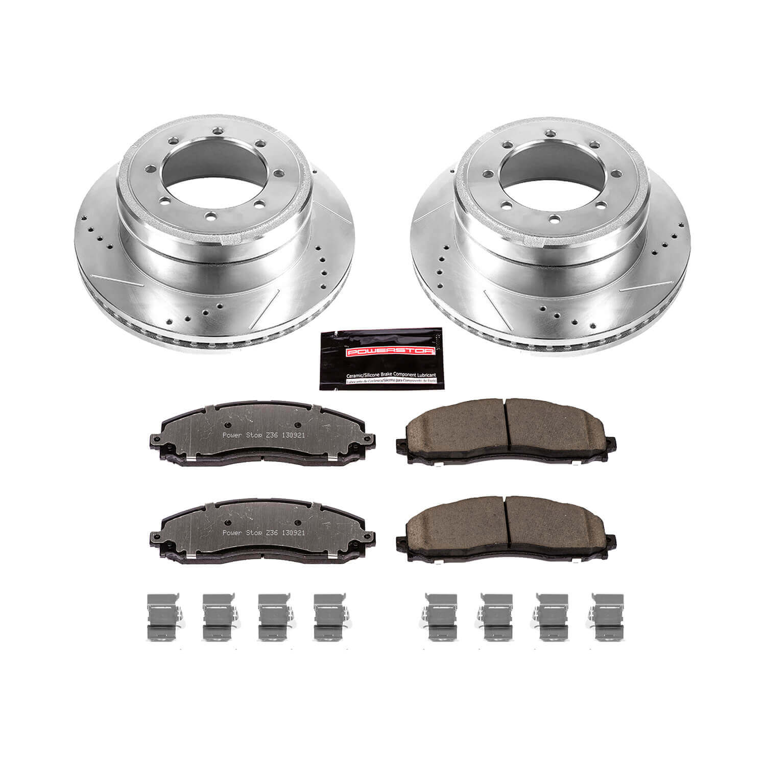 Power Stop K6406-36 Z36 Severe-Duty Truck And Tow 1-Click Drilled And Slotted Rear Brake Kit for 2013-2022 Ford F-350 Super Duty product image