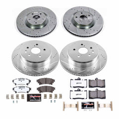 Power Stop K6513-26 Z26 Street Warrior 1-Click Front And Rear Pad And Rotor Kit for 2018-2019 Lexus GS300 Base product image