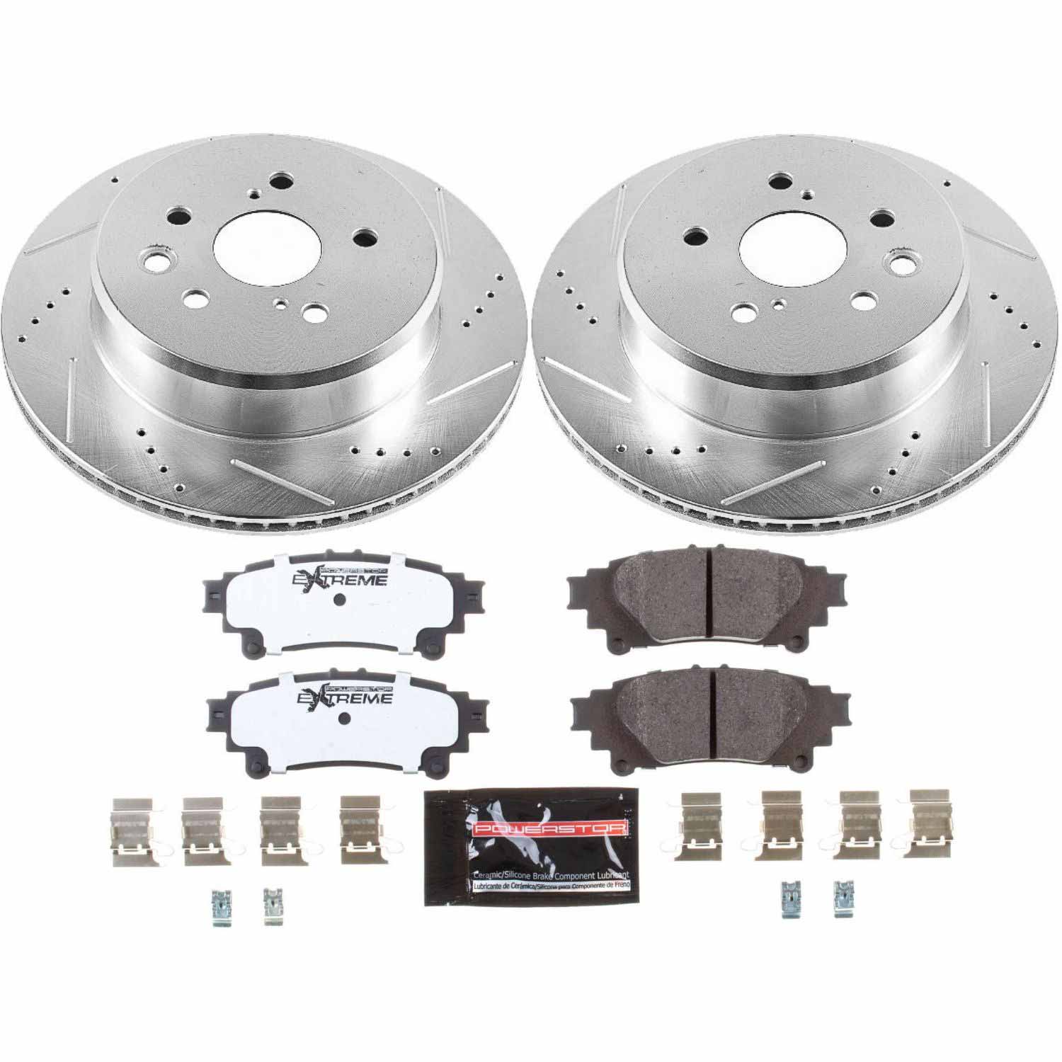 Power Stop K6514-26 Z26 Street Warrior 1-Click Rear Pad And Rotor Kit for 2018-2019 Lexus GS300 product image