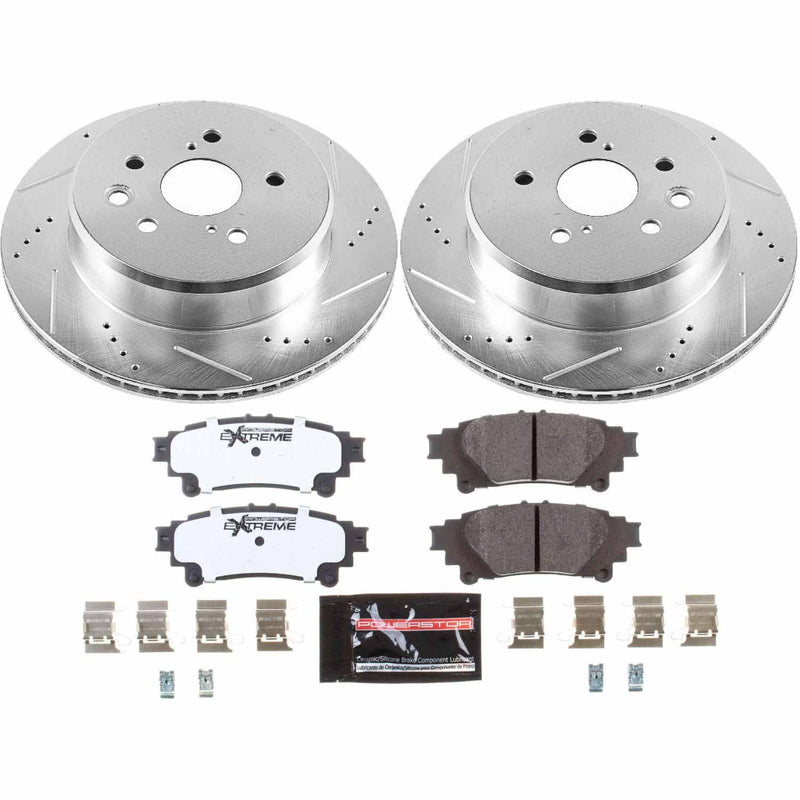 Power Stop K6514-26 Z26 Street Warrior 1-Click Rear Pad And Rotor Kit for 2018-2019 Lexus GS300 product image