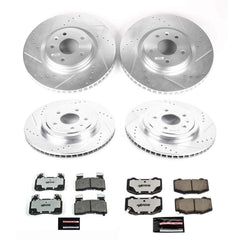 Power Stop K6523-26 Z26 Extreme Street Warrior 1-Click Brake Kit (Front And Rear) for 2014-2019 Chevrolet Corvette product image