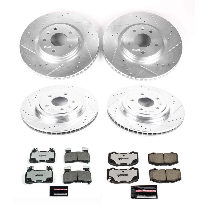 Power Stop K6523-26 Z26 Extreme Street Warrior 1-Click Brake Kit (Front And Rear) for 2014-2019 Chevrolet Corvette product image