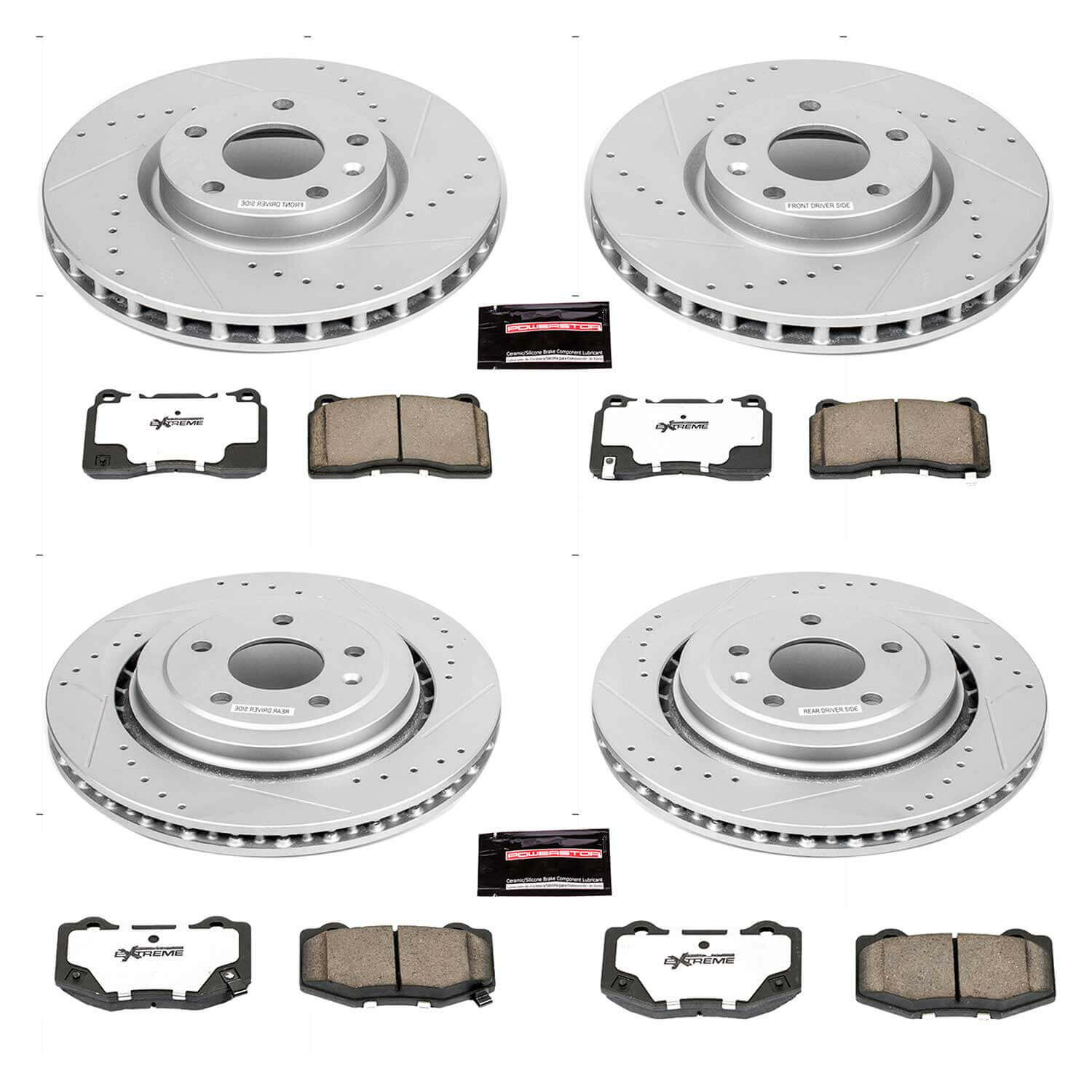 Power Stop K6529-26 Z26 Extreme Street Warrior 1-Click Brake Kit (Front And Rear) for 2014-2016 Chevrolet Corvette product image