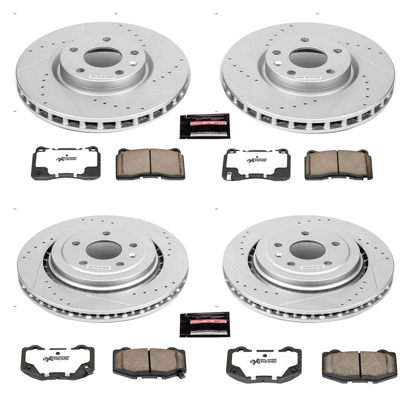 Power Stop K6529-26 Z26 Extreme Street Warrior 1-Click Brake Kit (Front And Rear) for 2014-2016 Chevrolet Corvette product image