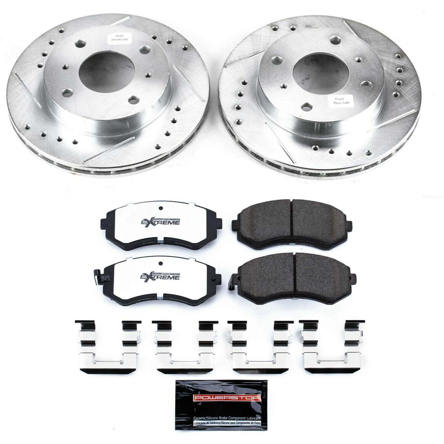 Power Stop K654-26 Z26 Street Warrior 1-Click Front Brake Kit for 1989-1996 Nissan 240SX Non-Abs product image