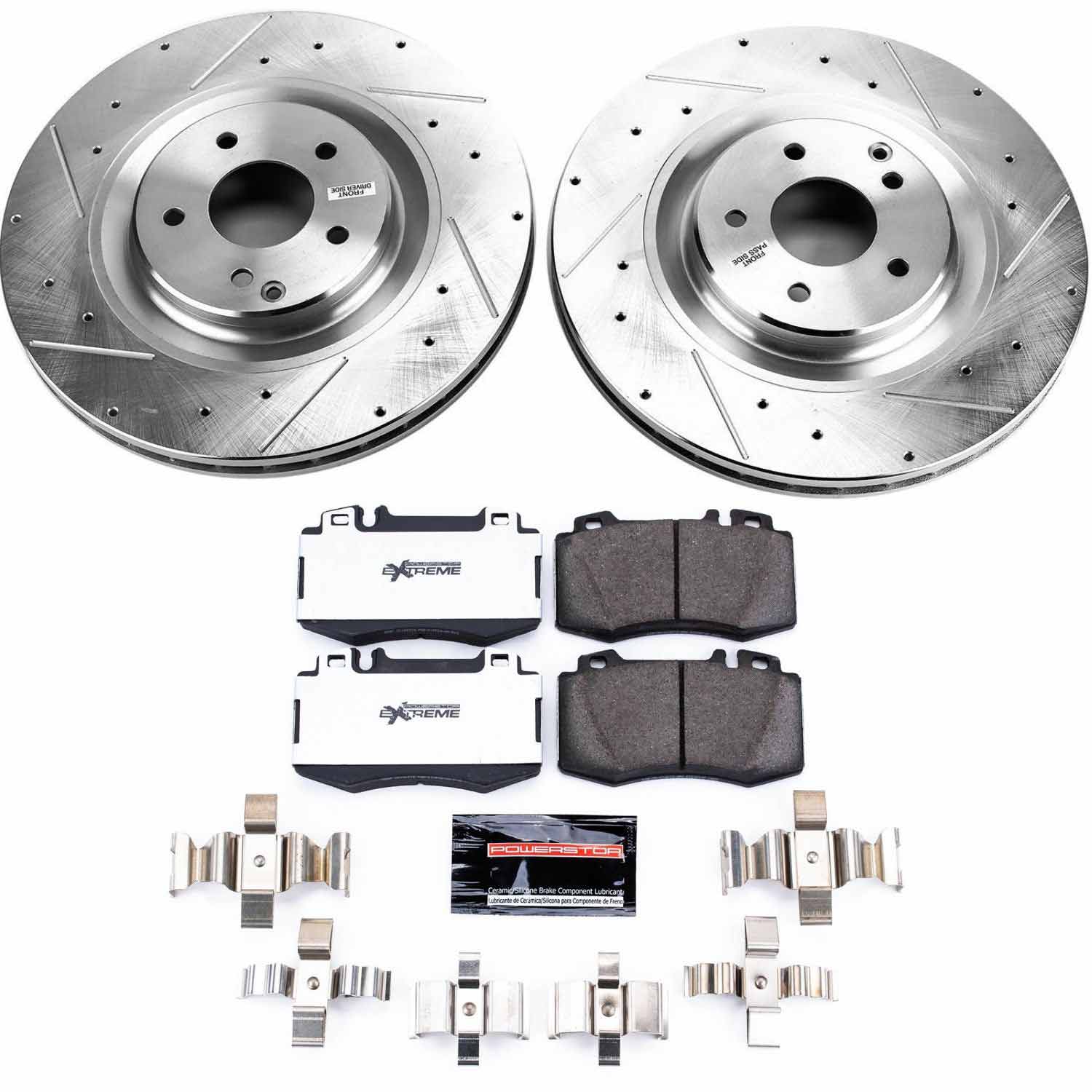Power Stop K6585-26 Z26 Street Warrior 1-Click Front Brake Kit for 2005-2006 Mercedes-Benz C55 AMG product image