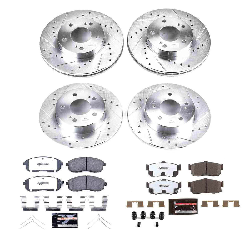 Power Stop K662-26 Z26 Extreme Street Warrior 1-Click Brake Kit (Front And Rear) for 1995-1999 INFINITI I30 product image