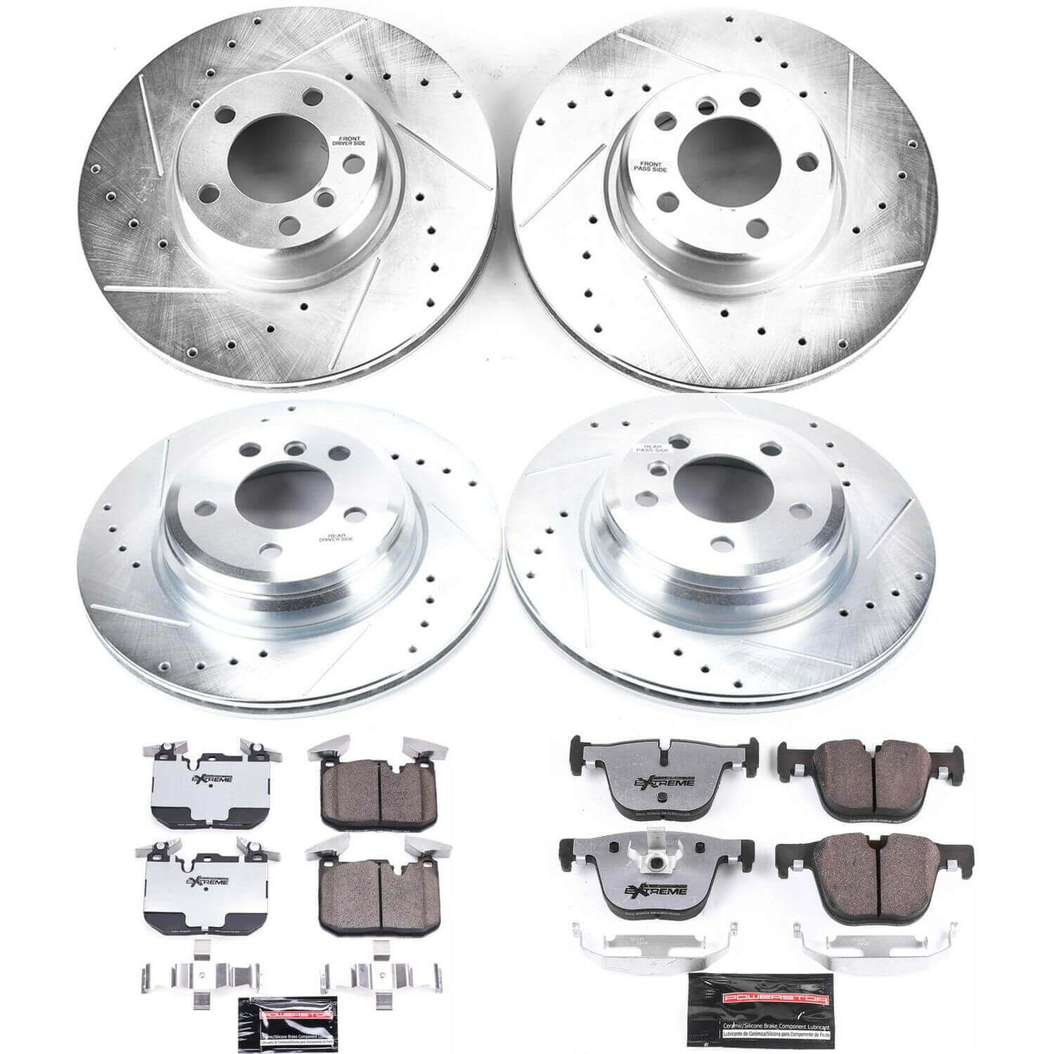 Power Stop K6654-26 Z26 Street Warrior 1-Click Front And Rear Brake Kit for 2012-2020 BMW 328I product image