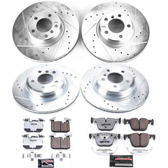Power Stop K6654-26 Z26 Street Warrior 1-Click Front And Rear Brake Kit for 2012-2020 BMW 328I product image