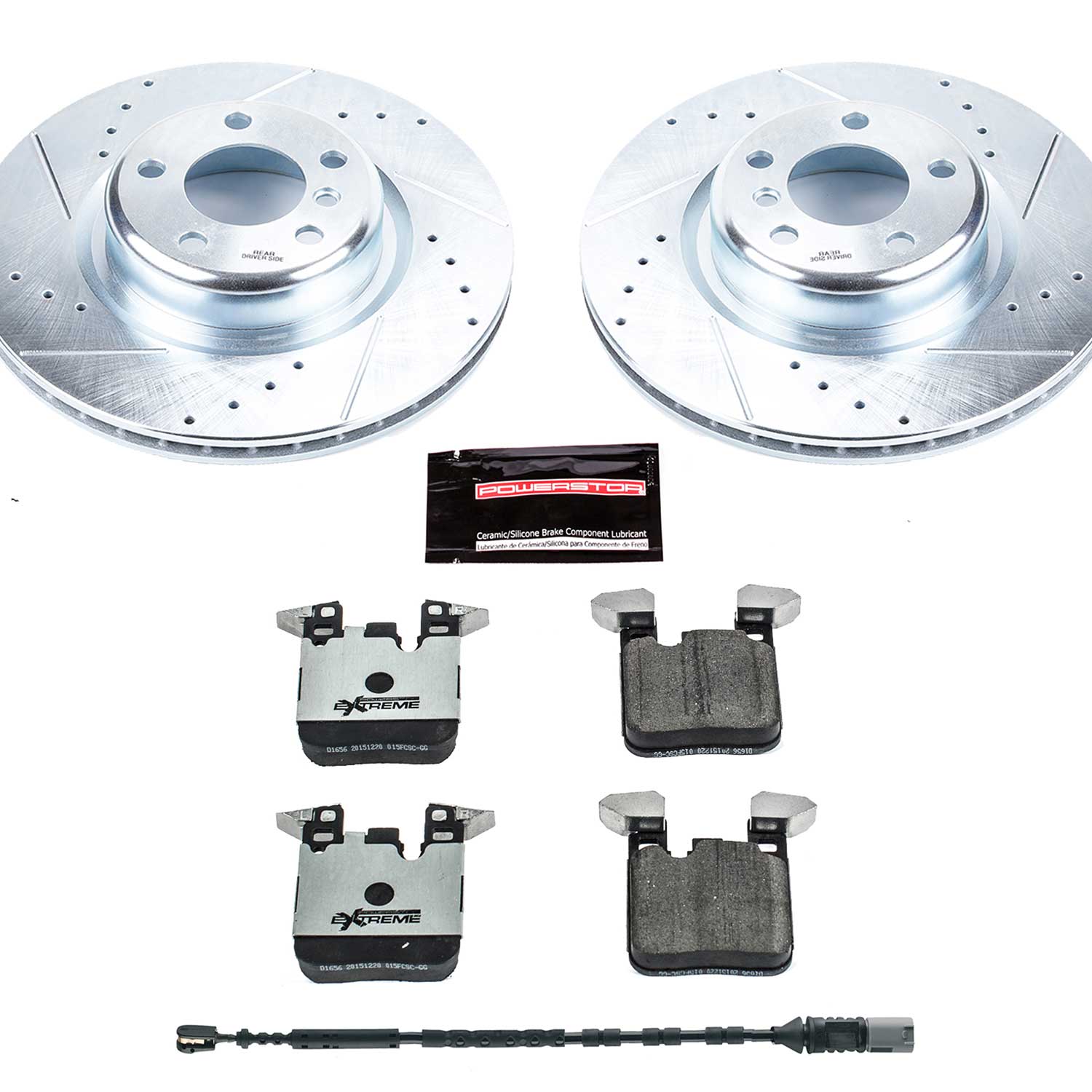Power Stop K6657-26 Z26 Street Warrior 1-Click Drilled And Slotted Rear Brake Kit for 2012-2021 BMW 228I product image