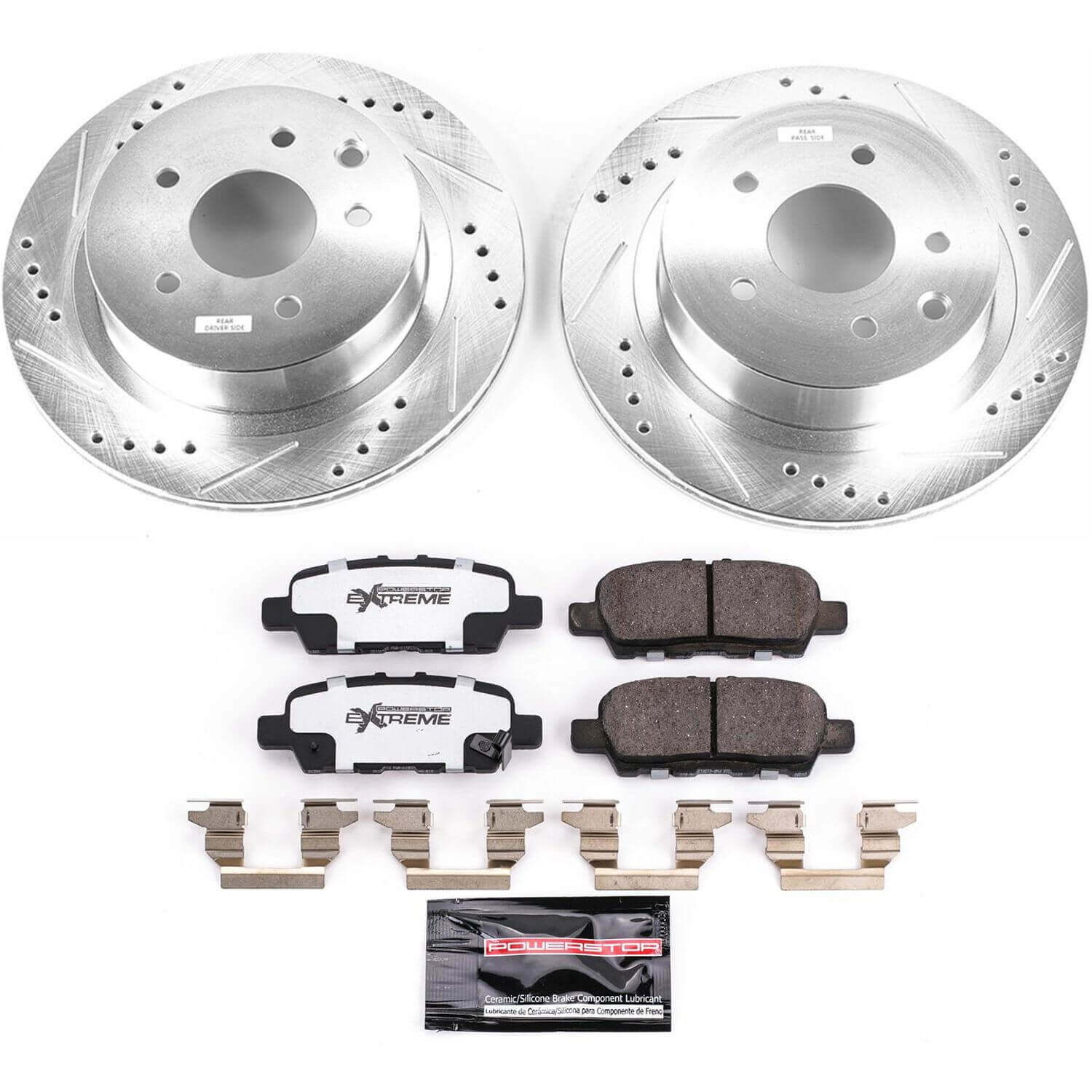 Power Stop K6761-26 Z26 Street Warrior 1-Click Rear Brake Kit for 2011-2025 Nissan Leaf product image