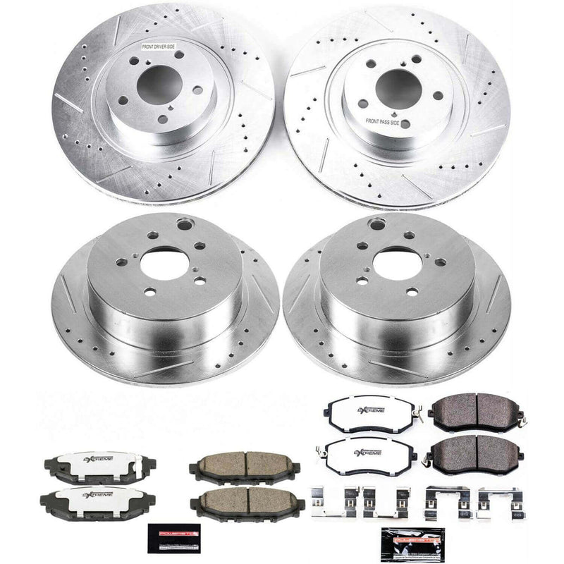 Power Stop K6762-26 Z26 Street Warrior 1-Click Front And Rear Brake Kit for 2013-2018 Subaru Forester product image
