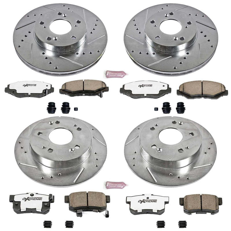 Power Stop K6781-26 Z26 Extreme Street Warrior 1-Click Brake Kit (Front And Rear) for 2013-2015 Acura Ilx product image