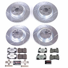 Power Stop K6797-26 Z26 Street Warrior 1-Click Front And Rear Pad And Rotor Kit for 2012-2021 Tesla Model S product image