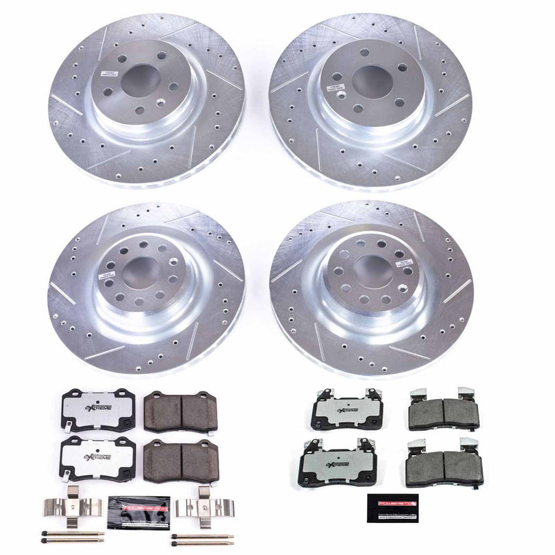Power Stop K6797-26 Z26 Street Warrior 1-Click Front And Rear Pad And Rotor Kit for 2012-2021 Tesla Model S product image