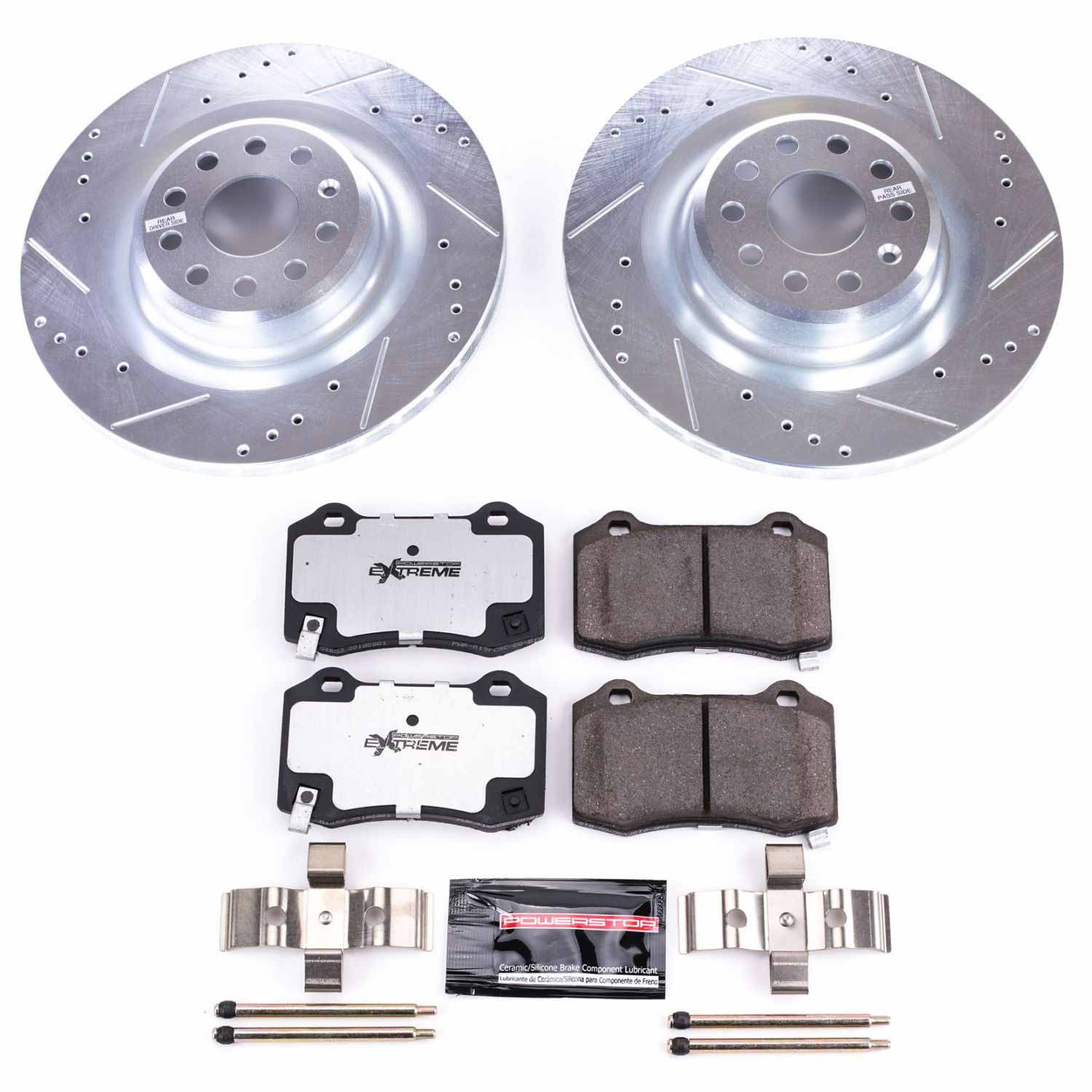 Power Stop K6799-26 Z26 Street Warrior 1-Click Rear Pad And Rotor Kit for 2012-2021 Tesla Model S product image