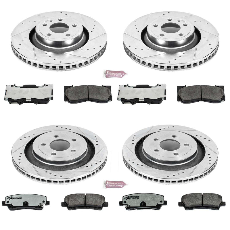 Power Stop K6805-26 Z26 Extreme Street Warrior 1-Click Brake Kit (Front And Rear) for 2015 Ford Mustang Ecoboost, Ecoboost Premium, GT, GT 50 Years Limited Edition, GT Premium product image
