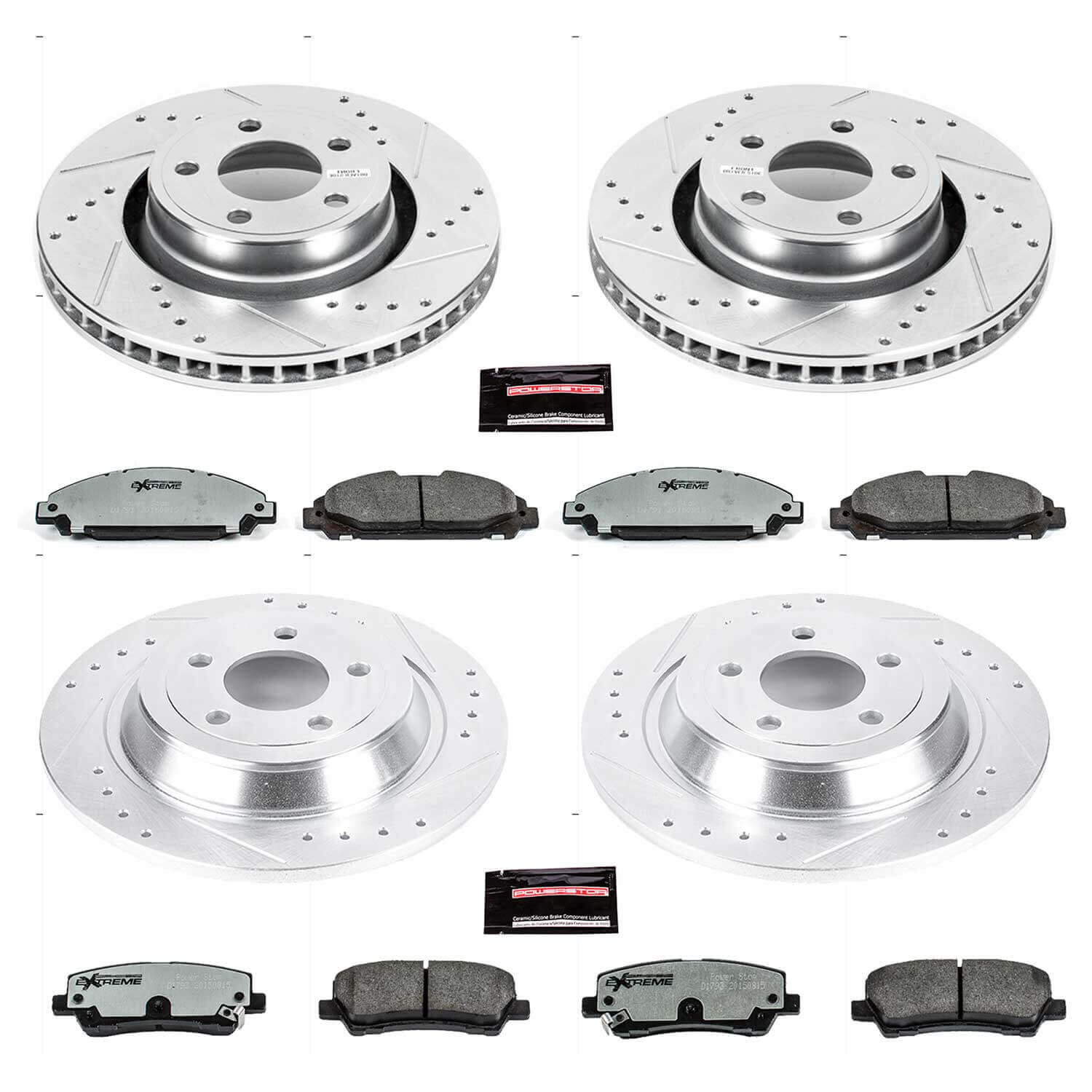 Power Stop K6808-26 Z26 Extreme Street Warrior 1-Click Brake Kit (Front And Rear) for 2015-2020 Ford Mustang Ecoboost Ecoboost product image