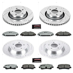 Power Stop K6808-26 Z26 Extreme Street Warrior 1-Click Brake Kit (Front And Rear) for 2015-2020 Ford Mustang Ecoboost Ecoboost product image