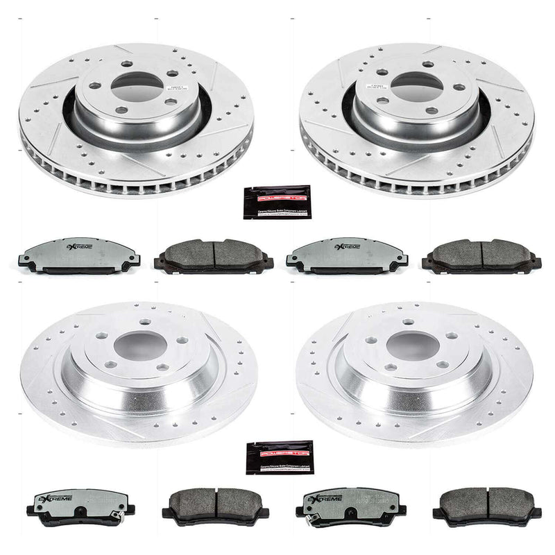Power Stop K6808-26 Z26 Extreme Street Warrior 1-Click Brake Kit (Front And Rear) for 2015-2020 Ford Mustang Ecoboost Ecoboost product image