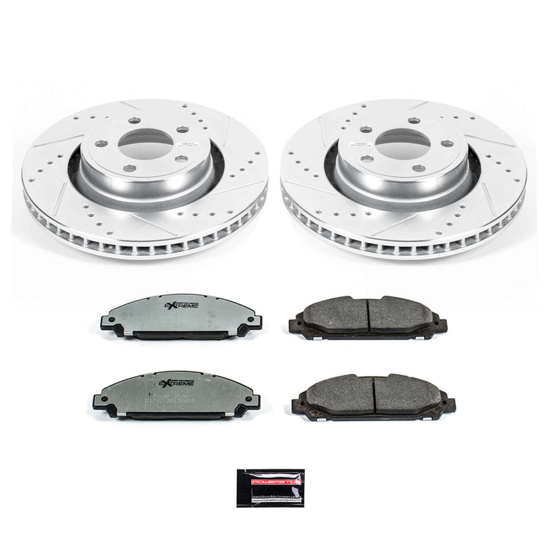 Power Stop K6809-26 Z26 Extreme Street Warrior 1-Click Brake Kit (Front) for 2015-2020 Ford Mustang Ecoboost Ecoboost product image