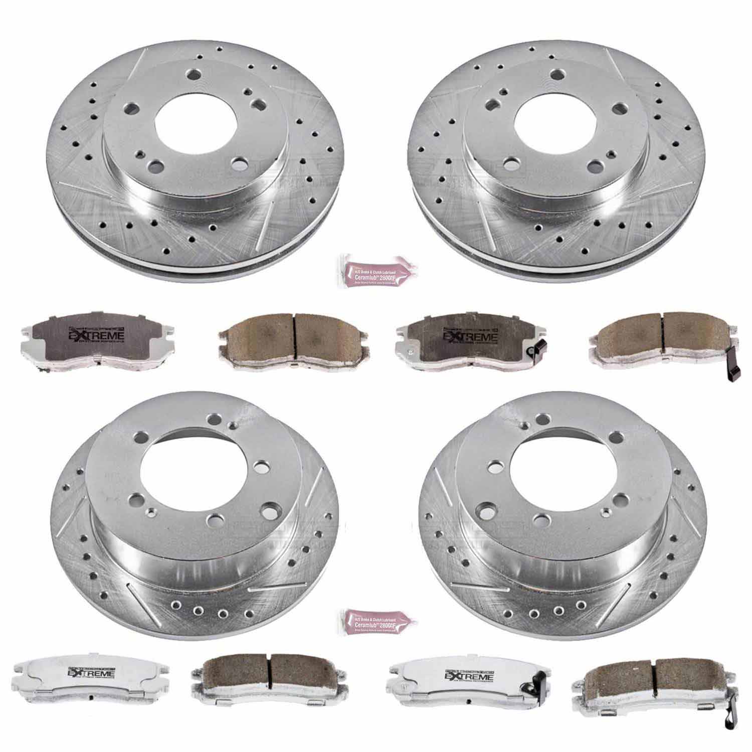 Power Stop K682-26 Z26 Extreme Street Warrior 1-Click Brake Kit (Front And Rear) for 1990-1994 Eagle Talon product image