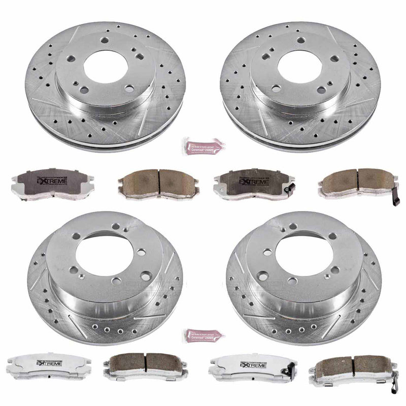 Power Stop K682-26 Z26 Extreme Street Warrior 1-Click Brake Kit (Front And Rear) for 1990-1994 Eagle Talon product image