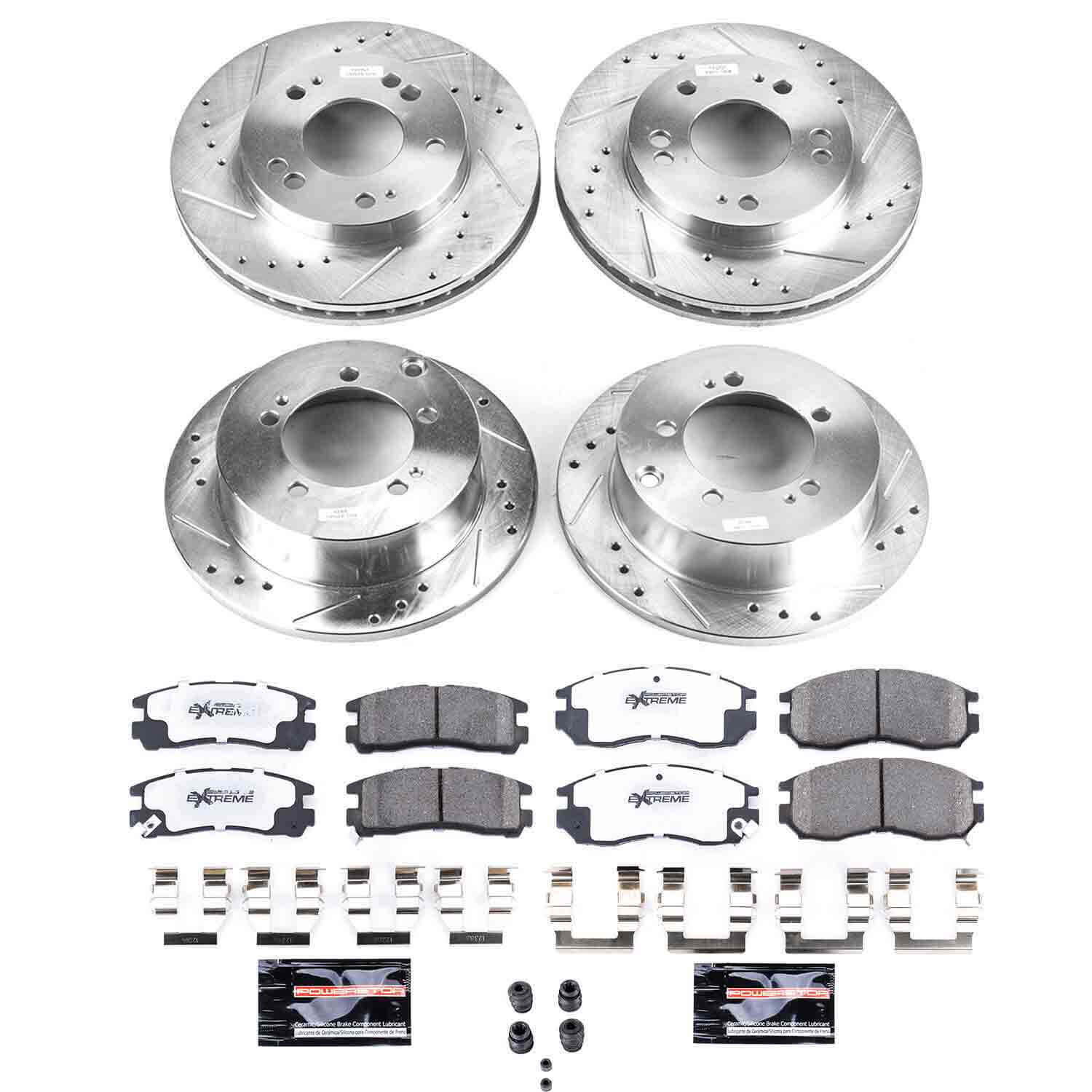 Power Stop K683-26 Z26 Extreme Street Warrior 1-Click Brake Kit (Front And Rear) for 1994-2000 Chrysler Sebring product image