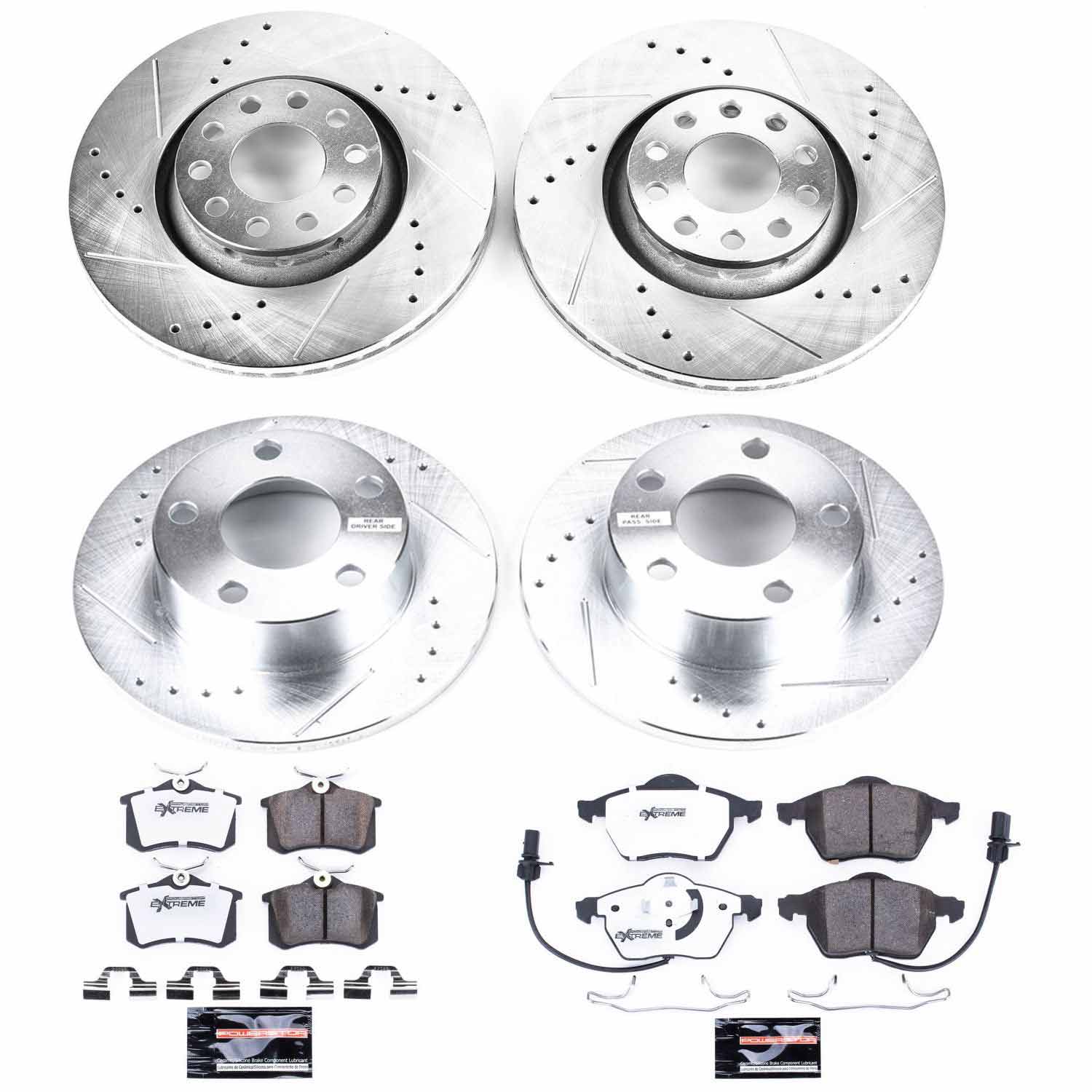 Power Stop K6918-26 Z26 Extreme Street Warrior 1-Click Brake Kit (Front And Rear) for 1998-2001 Audi A6 product image