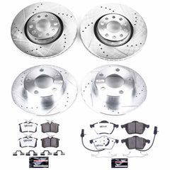 Power Stop K6918-26 Z26 Extreme Street Warrior 1-Click Brake Kit (Front And Rear) for 1998-2001 Audi A6 product image