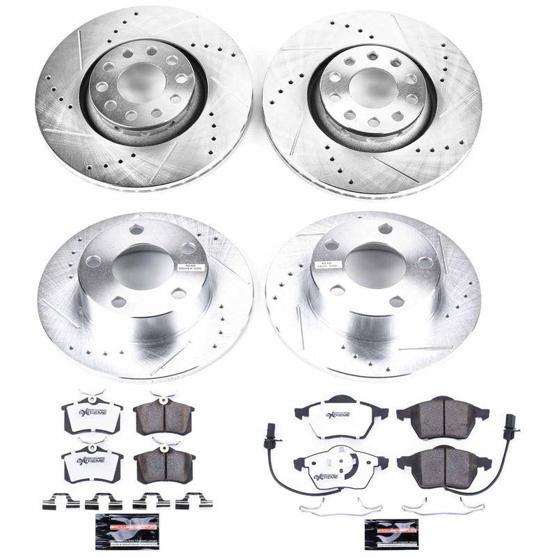 Power Stop K6918-26 Z26 Extreme Street Warrior 1-Click Brake Kit (Front And Rear) for 1998-2001 Audi A6 product image