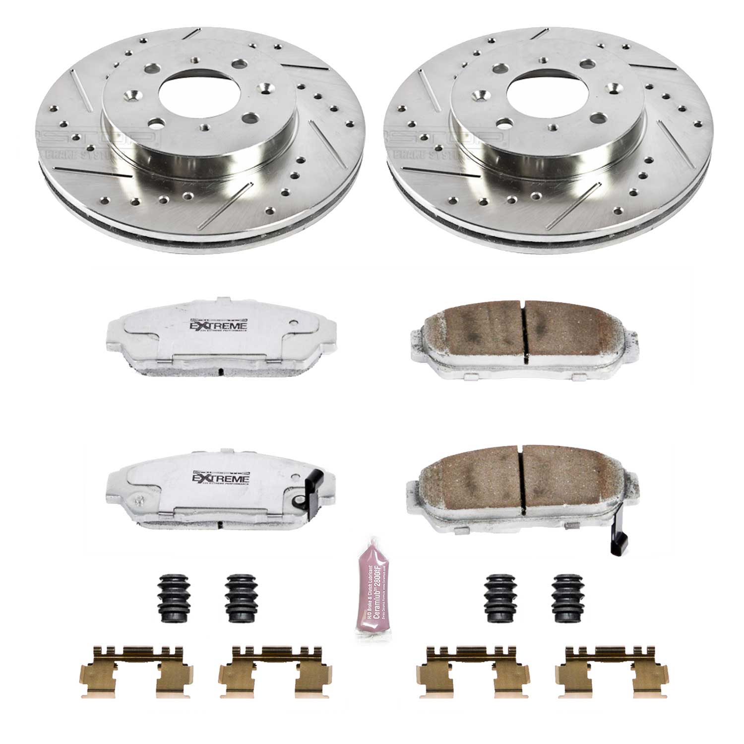Power Stop K692-26 Z26 Extreme Street Warrior 1-Click Brake Kit (Front) for 1993-2001 Acura Integra product image