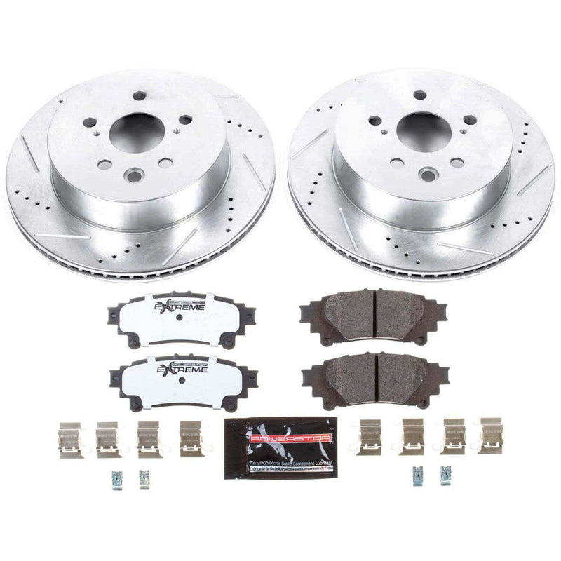 Power Stop K6928-26 Z26 Street Warrior 1-Click Rear Pad And Rotor Kit for 2014-2015 Lexus IS250 C product image