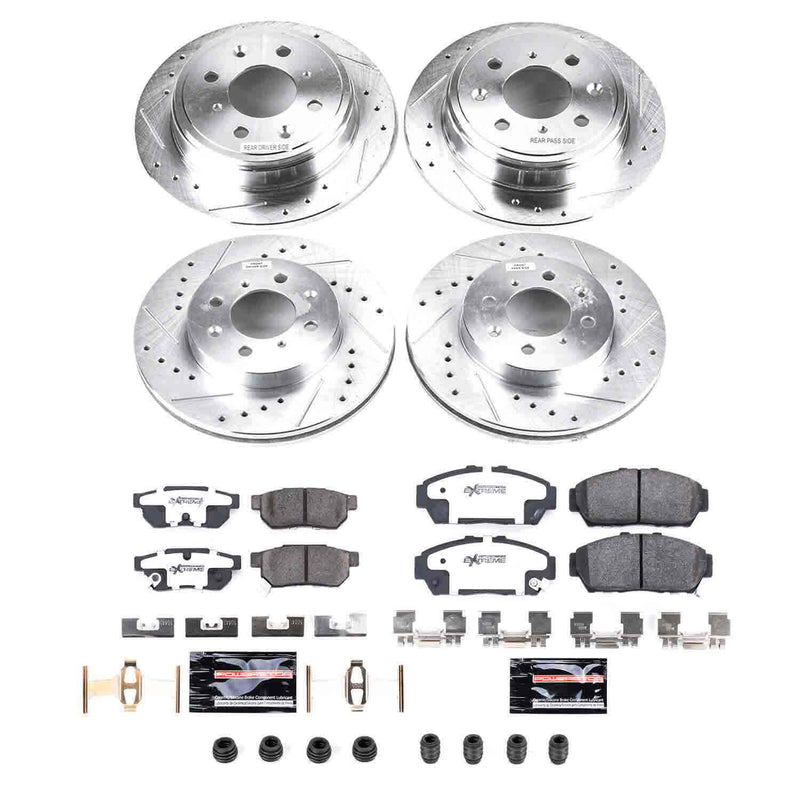 Power Stop K693-26 Z26 Extreme Street Warrior 1-Click Brake Kit (Front And Rear) for 1993-2001 Acura Integra product image