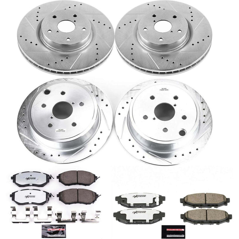 Power Stop K6932-26 Z26 Street Warrior 1-Click Front And Rear Brake Kit for 2015-2021 Subaru Wrx product image