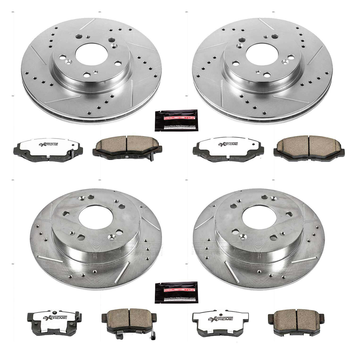 Power Stop K6942-26 Z26 Extreme Street Warrior 1-Click Brake Kit (Front And Rear) for 2013 Acura Ilx product image