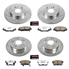 Power Stop K6942-26 Z26 Extreme Street Warrior 1-Click Brake Kit (Front And Rear) for 2013 Acura Ilx product image