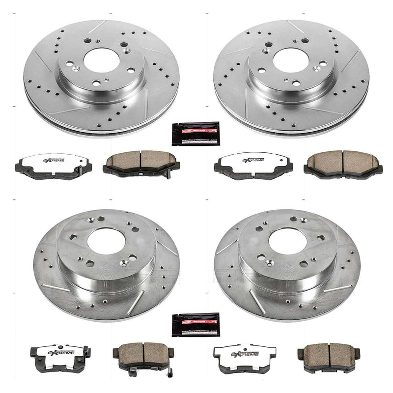 Power Stop K6942-26 Z26 Extreme Street Warrior 1-Click Brake Kit (Front And Rear) for 2013 Acura Ilx product image