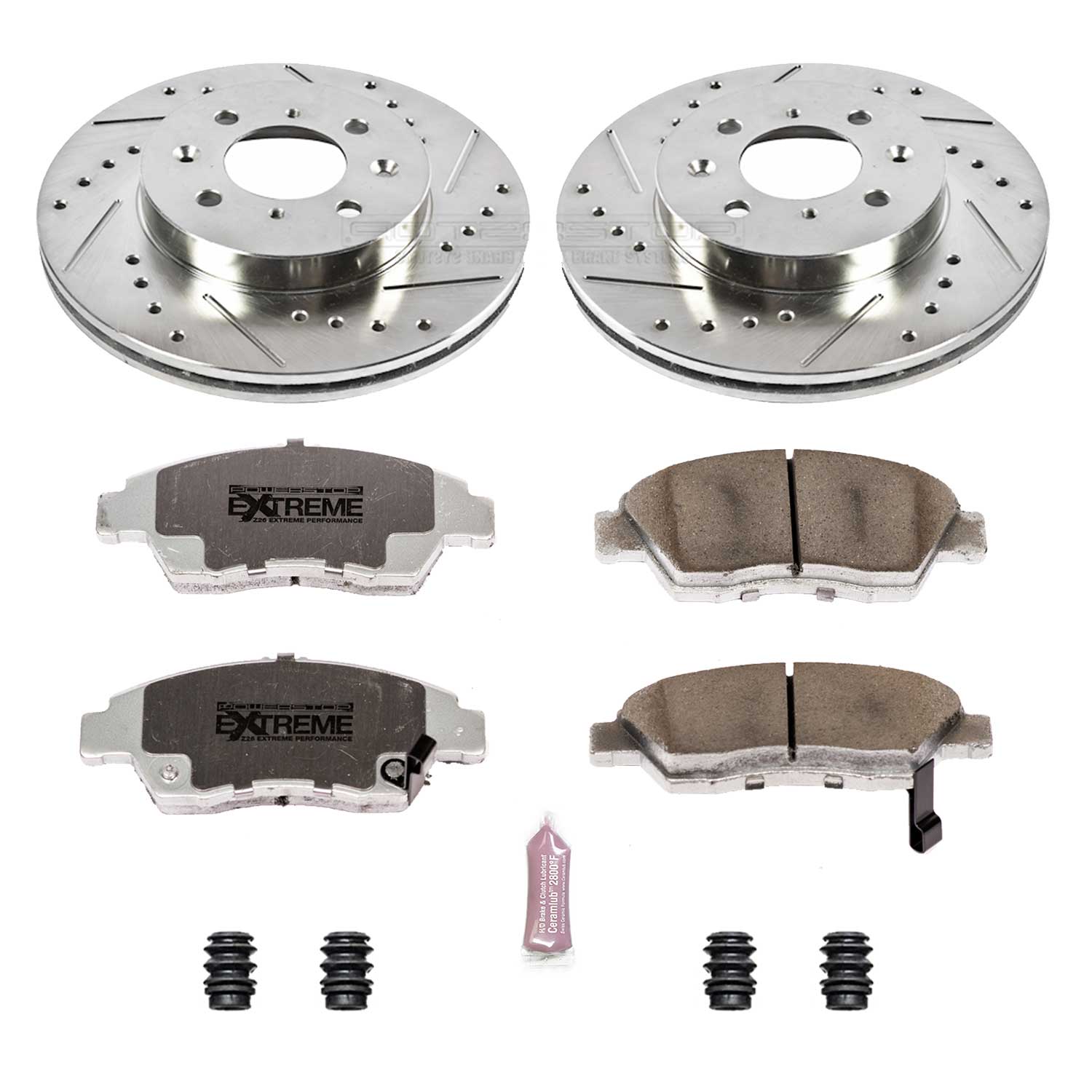Power Stop K696-26 Z26 Extreme Street Warrior 1-Click Brake Kit (Front) for 2003-2005 Honda Civic product image