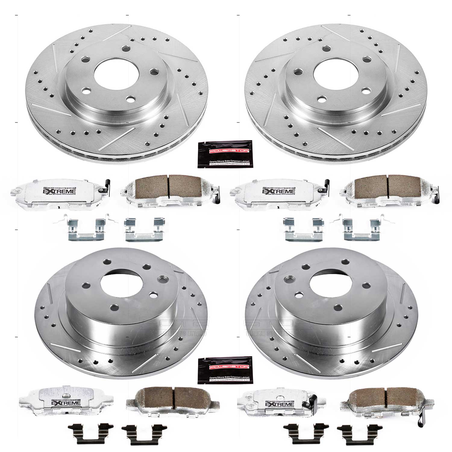 Power Stop K6960-26 Z26 Street Warrior 1-Click Front And Rear Brake Kit for 2013-2018 Nissan Sentra - product image