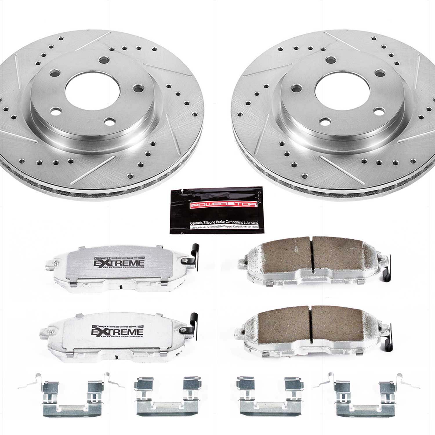 Power Stop K6961-26 Z26 Street Warrior 1-Click Drilled And Slotted Front Brake Kit for 2013-2019 Nissan Sentra product image