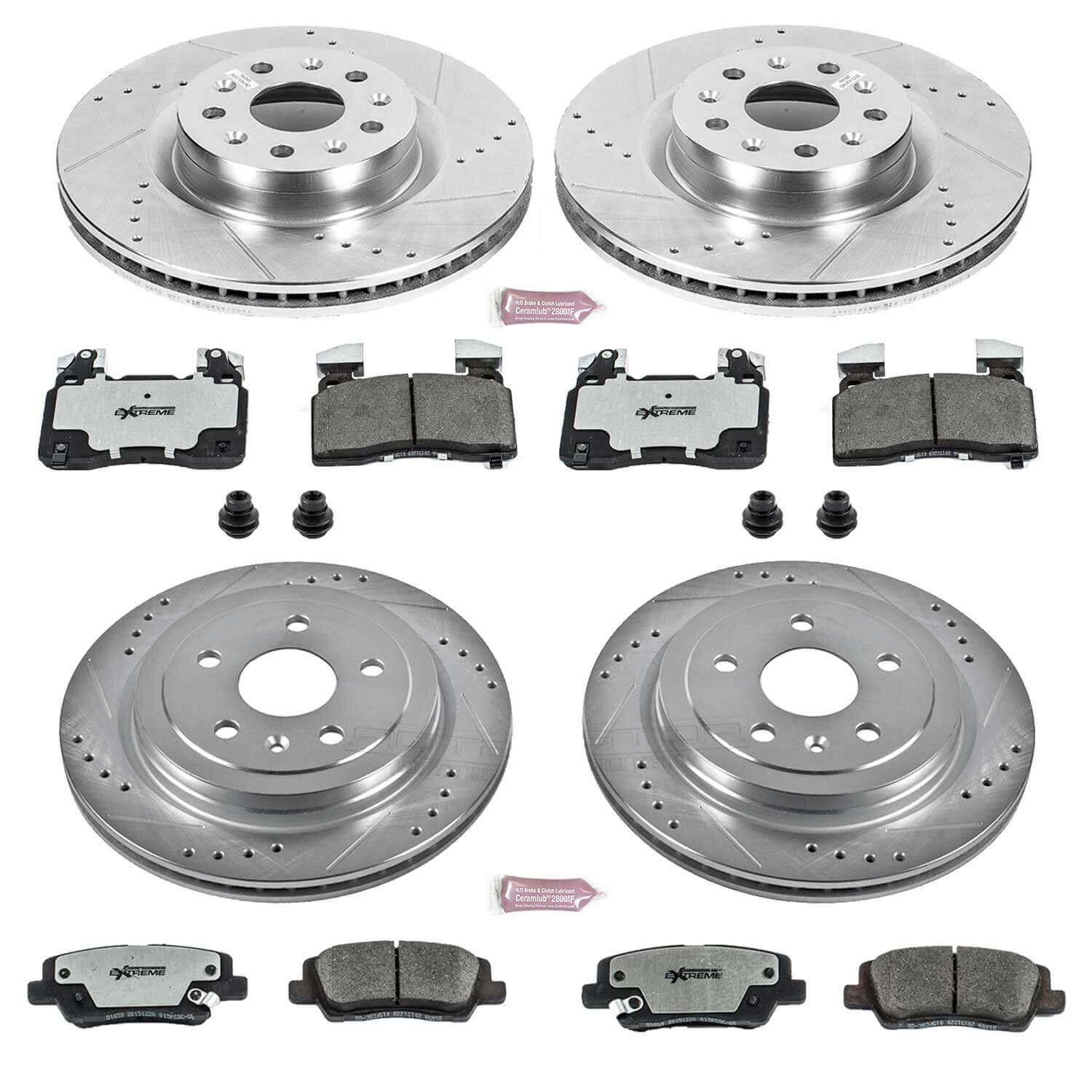 Power Stop K6997-26 Z26 Extreme Street Warrior 1-Click Brake Kit (Front And Rear) for 2014-2019 Cadillac Cts Vsport Vsport product image