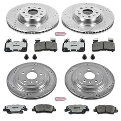 Power Stop K6997-26 Z26 Extreme Street Warrior 1-Click Brake Kit (Front And Rear) for 2014-2019 Cadillac Cts Vsport Vsport product image