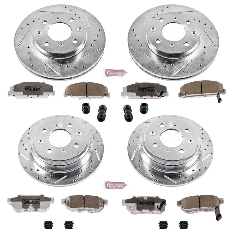 Power Stop K700-26 Z26 Extreme Street Warrior 1-Click Brake Kit (Front And Rear) for 1992-1997 Honda Civic product image